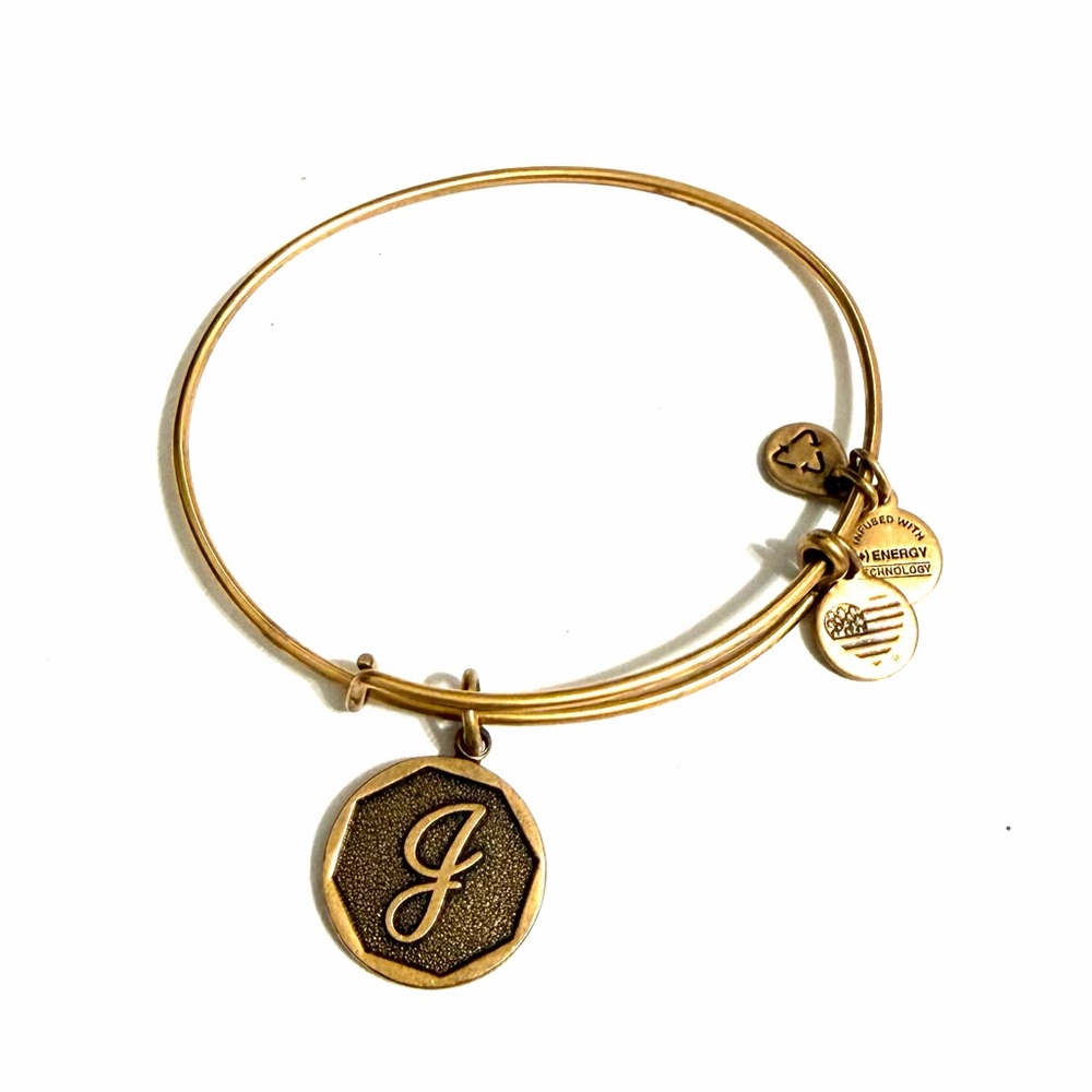 ALEX AND ANI Bronze J Initial Bracelet